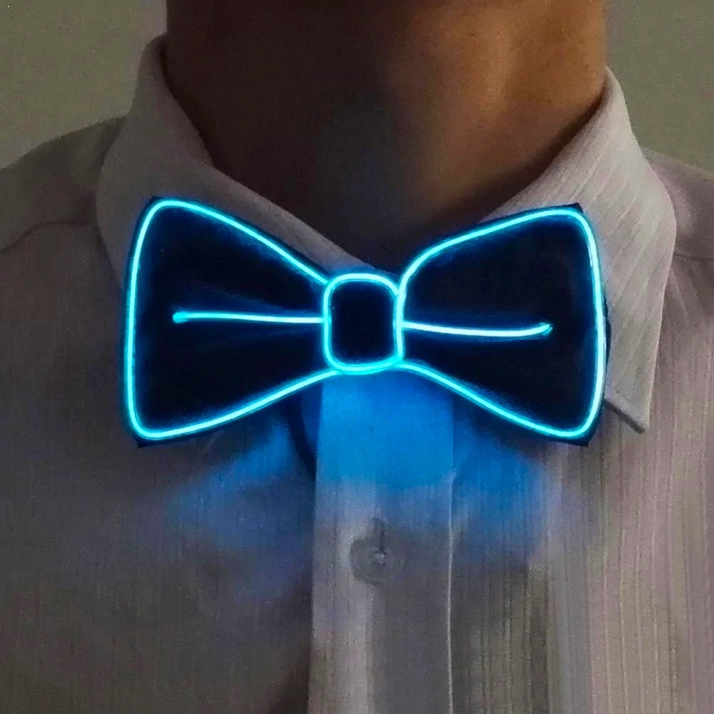 Blue Light Up Bow Tie